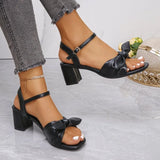 Buckle Strap 2026 Sandals Comfort Shoes for Women Square Toe Block Heels Large Size Suit Female  New Fashion