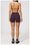 Summer Yoga Sets Women Front Cross Sports Bra Exercise Suits Outwear Lifting Buttocks Abdominal Compression Shorts Fitness Set