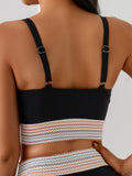 2025 New Bikini European and American Ribbon Deep V Bareback Sexy Bikini Split Swimsuit Swimsuit