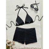 Sequins Starfish Halter High Waist Bikini Female Swimsuit Women Swimwear Two-Pieces Bikini Set Bather Bathing Suit Swim V8215
