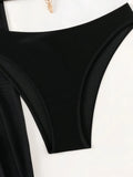 3 Pieces Halter Bikinis 2026 Solid Swimwear Female Sexy Swimsuit Women With Mesh Beach Dress Bathers Bathing Swimming Swim Suit