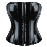 New European and American leather breasted glossy leather court corset waist corset