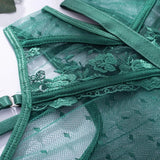 Toucheart Lace Sexy Skinny Babydoll Bodysuit Embroidery Erotic Private Adult Suit Solid Color Patchwork High Waisted Sexy Set