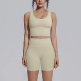 Women's Yoga Set Sports Running Fitness Beautiful Back Vest Hip Lifting Slim-Fit High Waist Shorts Training Gym Workout Suits