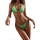 Sexy Women's Swimsuit Micro Bikinis Set Female Summer Beach Halter Neck Swimwear Mini Thong Bathing Suit for Woman Wear