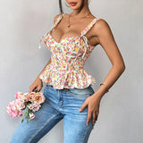 Phantasy French Style Strap Fishbone Camisole Women Hosweet Lace up Backless Tank Top Night club Crop Top Lady Women Clothing