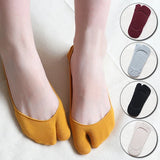Summer Thin Non-slip Invisible Low Cut Boat Sock for Women Two Finger Socks Solid Breathable Cotton Tabi Socks Comfortable