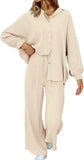 2026 Spring and Summer Casual Suit New Fashion Suit Loose Casual Top Wide Leg Pants Two-piece Set for Women