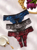 Lace Romantic Floral Thong Soft Women's Underwear G-string Comfortable Female Lingerie