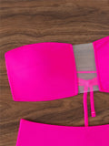 Sexy Bandeau Sheer Female Swimsuit High Waist Bikini Women Swimwear Two-pieces Bikini set Padded Bather Bathing Suit Swim K7063