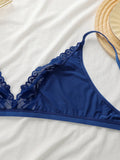 Women's sexy lace lace plus size bra without steel ring, gathered push up straps, adjustable close fitting underwear A2318