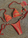 2026 Printed Mesh Halter Bikini Women Swimsuit Female Swimwear Two Pieces Bikini Set High Cut Bather Bathing Suit Swim Beachwear