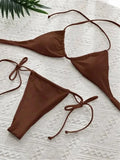 11 Colors Halter Mini Micro Thong Bikini Female Swimsuit Women Swimwear Two-pieces Bikini Set Bather Bathing Suit Swim Beachwear