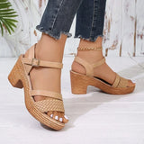 Zoki White Chunky Heeled Sandals Women Summer 2025 Braid Band Gladiator Sandals Woman Ankle Strap Casual Platform Sandles Mujer
