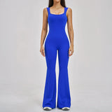 Slimming Yoga Jumpsuits Women Hollow Out Ruffles Backless Sportswear Fitness Back Hip-Lifting Leggings One-Piece Gym Bodysuits