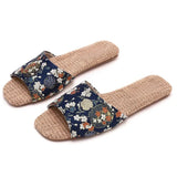 Breathable Indoor Linen Slippers For Women Men Home Floor Shoes Chinese Style Emrobidery Anti-slip Couples House Bedroom Slides