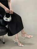 Sexy Pointed Toe Design High Heel French Mules Sandals Summer New Thin Heel Fashionable Sandals Dress Single Shoes Women 2026