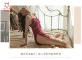 TJ large size sexy suspender skirt women's home nightgown