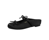BIGTREE Satin Bow With One Strap With Shallow Mouth Half-Tugging Women's Hollow Inner Heightened Round-Head Sandals Comfortable