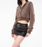 American A-line Half Length Skirt Spring/summer Small Spicy Girl High Waist Slim Fit Tight Sexy Shining Leather Short Skirt 3XQZ