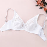 Sexy Womens Bras Ultra-Thin Perspective Deep V Lace Sheer Plus Size Bra Female Underwear Lingerie BH Tops D E F Cup