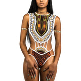 S - XXL Sexy African Print One Piece Swimsuit Women Swimwear Female High Cut Out Monokini Trikini Bather Bathing Suit Swim Lady