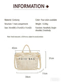 2026 Autumn New Women's Corduroy Tote Bag - Large Capacity, High-End Texture, Fashionable Commuter Shoulder & Crossbody Bag