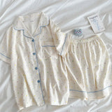 Thin Cotton Women's Short-sleeved Pajamas Set Summer Cute and Casual Sweet and Girly Thin Home Wear Set Sausage Dog Sleepwear