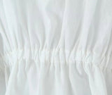 Foridol Tie Up Ruffles Lantern Sleeve White Blouse Women Spring Fashion Pelpum Top 2025 Summer O Neck Beach Casual Chic Blusa