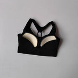 Women's Sexy Slim Strap Yoga Sports Bra Shock-Absorbing Gathered Back Design for Training Run Integrated Beautiful Back Style