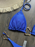 New Sexy Bikini Solid Color Lace-up Split Two-piece Swimsuit for Women