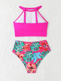 2026 High Waist Bikini Women High Neck Swimsuit Printed Swimwear Female Padded Beachwear Bathers Bathing Swimming Swim Suit