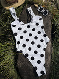 2026 Polka Dot U Neck Women Swimwear One Piece Swimsuit Female Monokini Bather High Leg Cut Bathing Suit Swim Beachwear Bodysuit