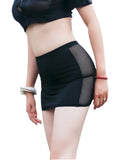Transparent Super Sweet Hot And Sexy Mehs Lace Grid Short Mini Skirts Cosplay Japan Women Skirts JK Korean Casual Style N8VN