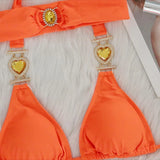 Diamond Rhinestone Bikini  Female Swimsuit Women Swimwear Two-Pieces Bikini Set With Hairbands Bather Bathing Suit Swim V3047G