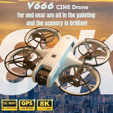 Lenovo V666 8K MINI Drone Professional 5G WIFI Obstacle Avoidance Brushless Altitude Headless Mode RC Quadcopter Toys DronlPlusX