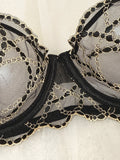 French Style Sexy See-through Lace Underwear Set with Gold Chain High-end Luxury Women's Bra And G-string Set