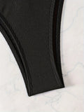 ZTVitality Sexy Bandeau Rib Knit Tie Side Black Bikini Set 2024 Biquini New Arrival Padded Strapless Swimsuit Women's Swimwear