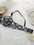 Women's Sexy One-piece Bra With Small Floral Patterns Without Steel Rings Gathered Push Ups Daily Comfortable Underwear A5033