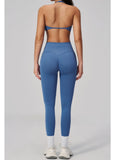Breathable Quick Drying Yoga Set for Women Beauty Back Sports Bra High Waist Leggings Fitness Suit Outwear Gym Running Tracksuit