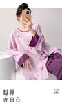 Plus size mother's cotton silk pajamas spring and summer new Chinese style can be worn outside home clothes Mother's Day gift