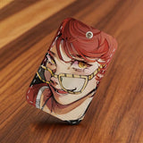 Game Mystic Messenger Rectangle Card Case Keychain Access Card Bag Key Tag Ring Leather Card Holder Key Ring Access