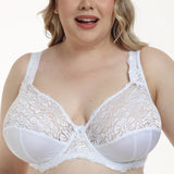 Bras For Women Minimizer Brassiere Plus Size Lace Bra Support Underwire Full Big Cup Thin Adjusted-straps D E F G H I