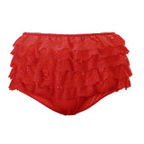 Women's Lolita Hot Sexy Short Pants High Rise Lace Tiered Ruffled Shorts Summer Lounge Bottoms Summer