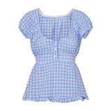 Summer Women Short Sleeve T-shirt Solid Color Low-necked Pleated Hem Casual Tops Y2K Retro Shirts