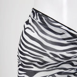 Women Sheer Wrap Cover Up Skirt Beach Wrap Bikini Leopard Print Zebra Stripes Beach Skirt For Swimwear Summer Bathing Suit