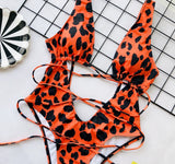 6 Colors New Sexy One Piece Swimsuit Swimwear Women Leopard Snakeskin Print Hollow Cross Straps One-piece Bathing Suit Beachwear