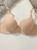 solid color daily 2-piece women's underwear set 3/4 cup paired with sexy thongs simple and comfortable Lingerie B2087