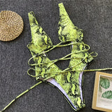 Leopard Deep V Neck Wrap Around High Cut Women Swimwear One Piece Swimsuit Female Monikini Tummy Cut Out Bathing Suit Swim Lady