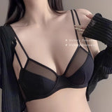 Corset Lingerie Set USA✨Pure Desire French Triangle Bra🌸Double Strap Lift✔Anti Sagging✔See-Through Cover✨Slimming Underwear